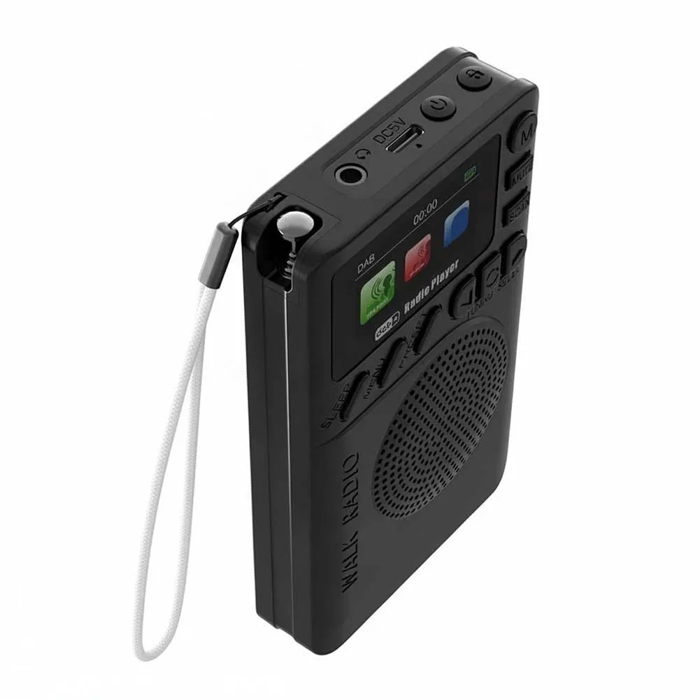 헤드폰 잭이 있는 미니 DAB FM 디지털 라디오, 컬러 스크린 포켓 라디오, MP3 재생 스피커, 야외 캠핑 하이킹용