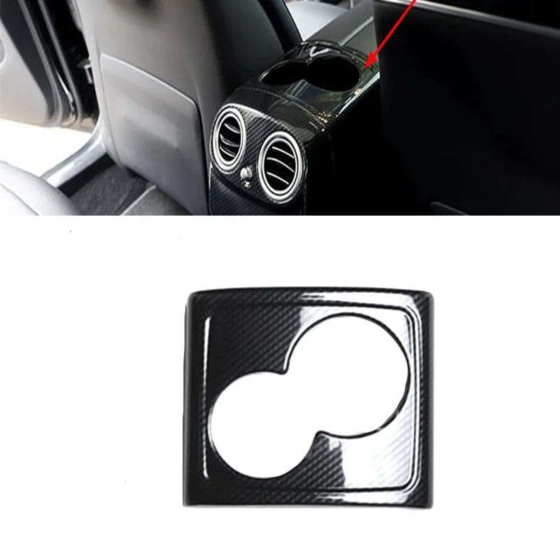 

1PC ABS Carbon Fiber Or Wooden Grain Glass Cup Panel Decoration Cover For 2016-2019 Mercedes Benz E200 E260 E300 W213