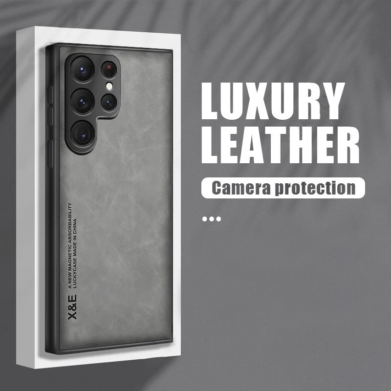 Premium Sheepskin Leather Magnetic Phone Case - Enhanced Protection & Elegance