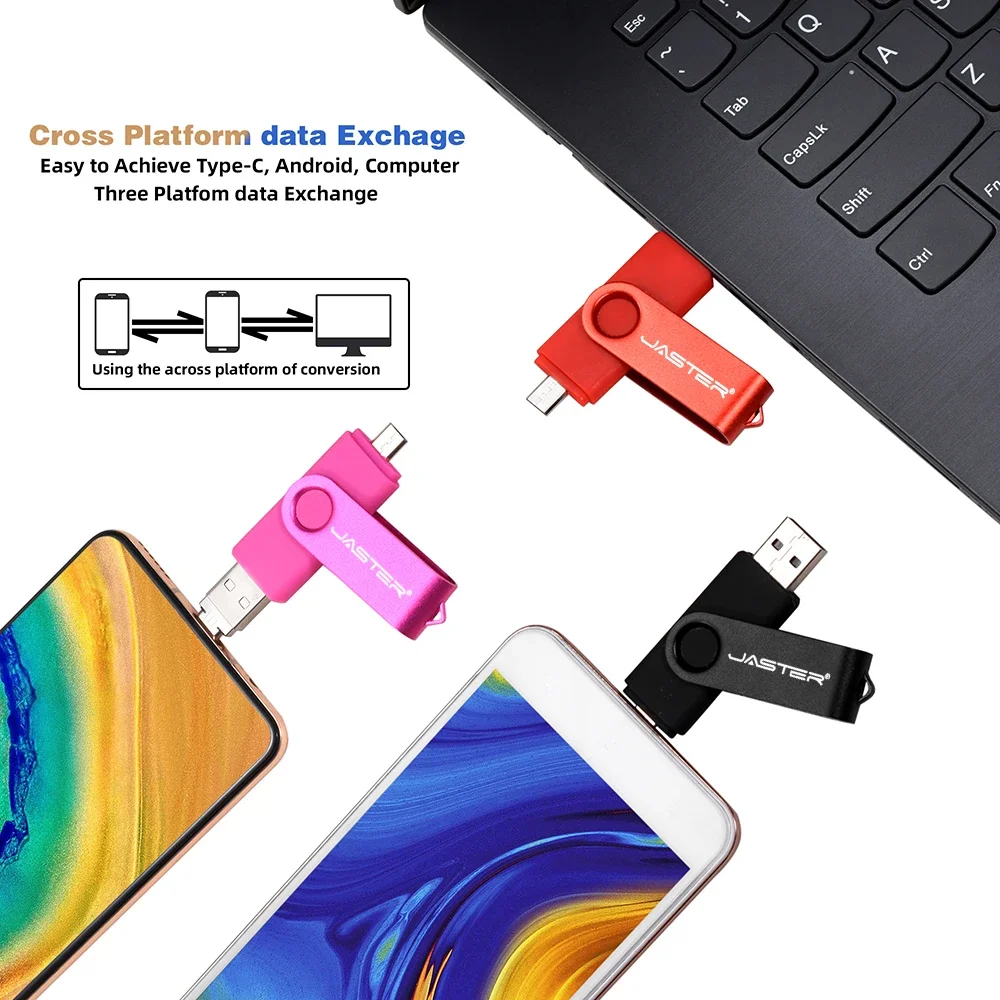 OTG USB 3.0 USB Flash Drive 64GB 16GB 32GB Two-Side Pen Drive JASTER For Android Mobile Phone 8GB Stick 64GB Pendrive USB Flash Drive Flash Drive