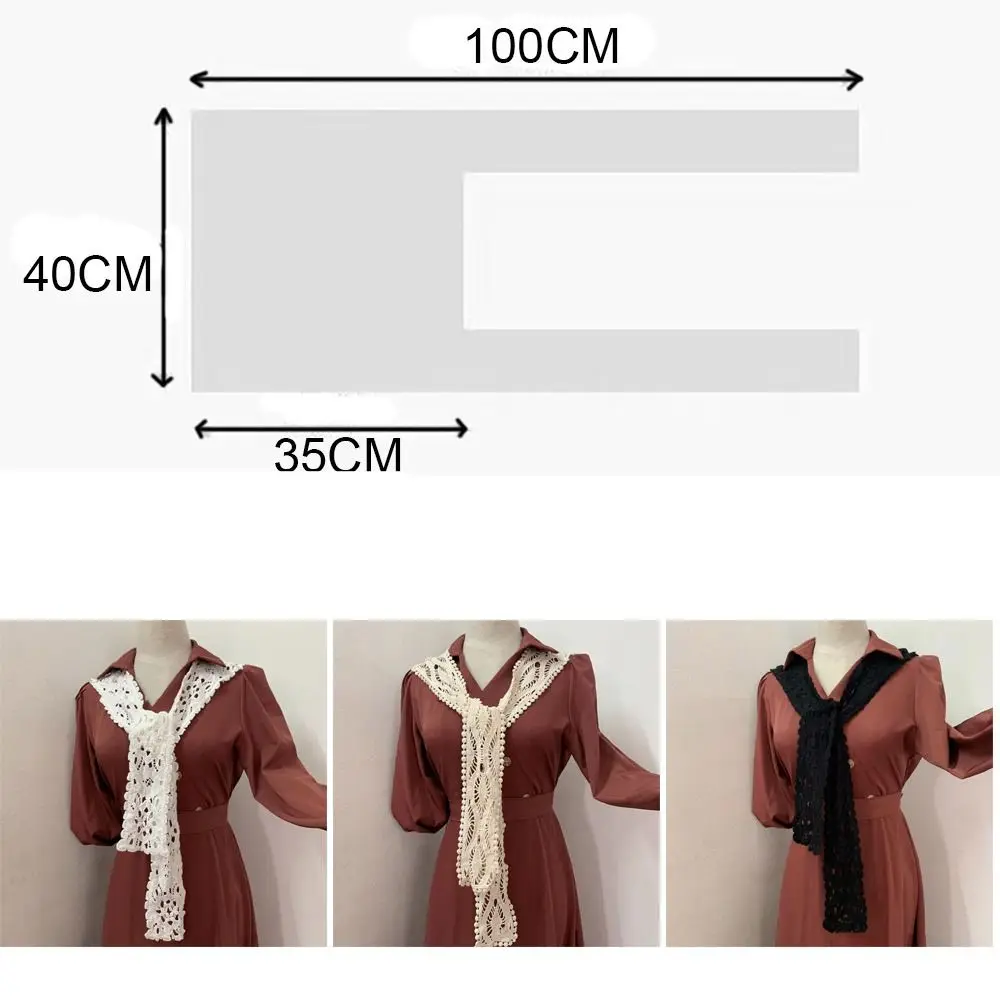 New Solid Color Knitted Shawl Keep Warm Blouse Shoulders Detachable Collar Lace Tie Wool Shawl Unisex