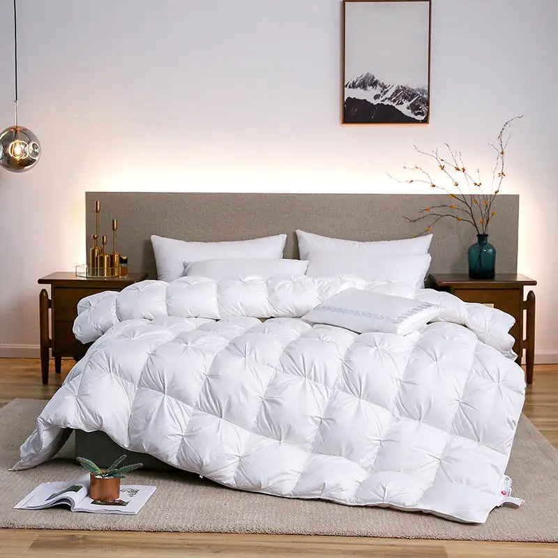 

Luxury White Goose Down Filler Duvet 3D Bread Quilt Comforter Winter Heavy Duvet 4kg Weight 100% Cotton Shell Thickened Quilt