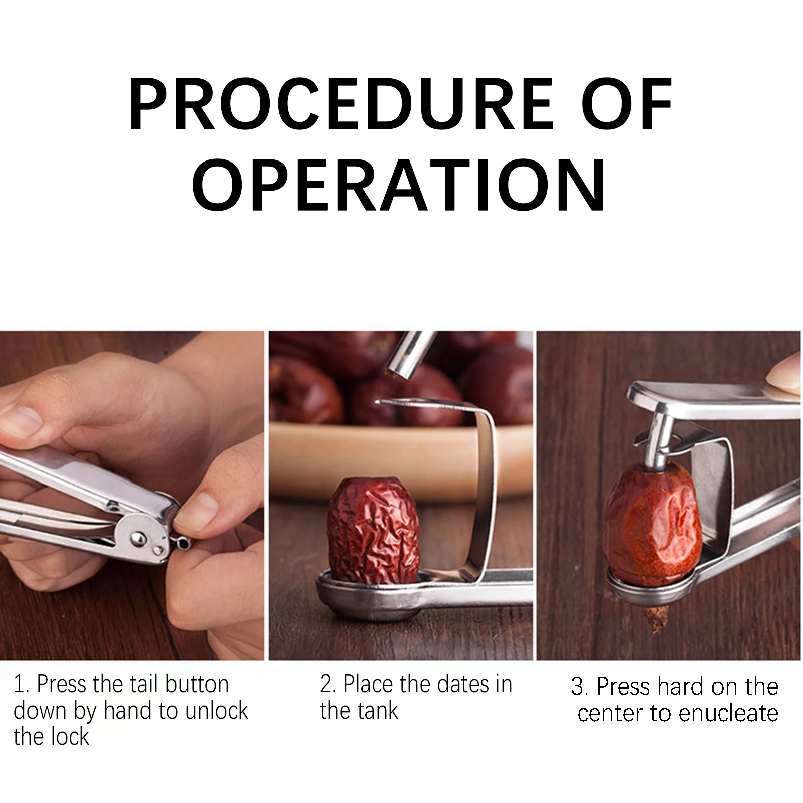 Press-type Cherry Olive Pitter Reusable Washable Cores Remover For Kitchen