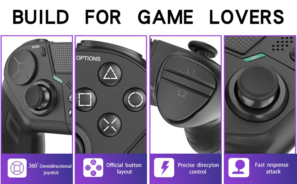 Q300 Bluetooth Wireless Game Controller for PS4/PC