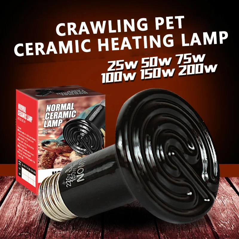 E27 Ceramic Heating Lamp Reptile No Light Far Infrared Heating Lamp 220V 25W-200W Pet Warmer Bulb Reptile Accessories