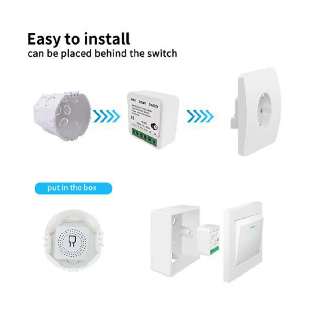 

Homekit MFI WiFi Smart Switch 16A 2-Way Control Mini Auto Home Wall Relay Breaker Timer Compatible With Alexa Home