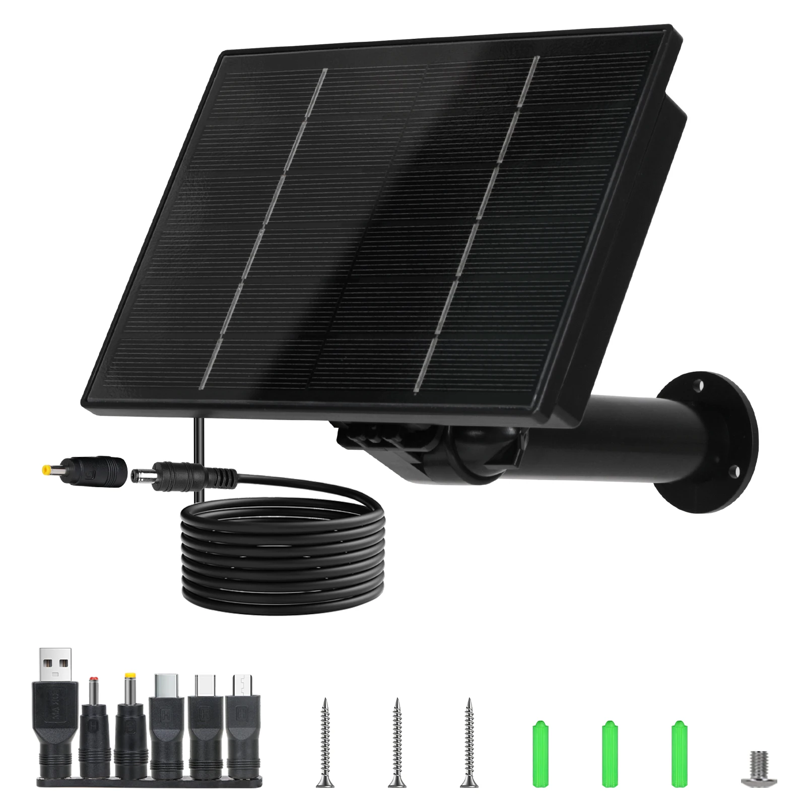 Panneau Solaire 4W Avec Batterie Intégrée 18000mAh – IP66 – Pour Caméra Sécurité, Lampes Jardin – Sortie 5V/2.4A - 7