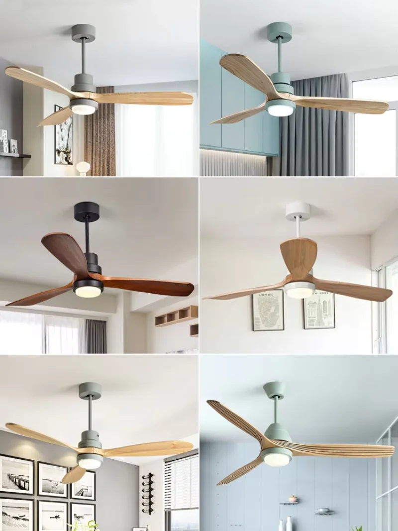 Vintage Wooden Ceiling Fan with Light and Remote 42/52 Inch Creative Ceiling Fan 3 Kinds of Speed 110V /220V