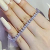 2024 New Marquise Oval Square Cut Luxury Silver Color on Hand Tennis Bracelet Bangle for Women Party Gift Jewelry S7062 4