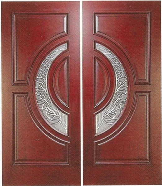 American Stylish Luxury Solid Wood Exterior Double Front Doors 4