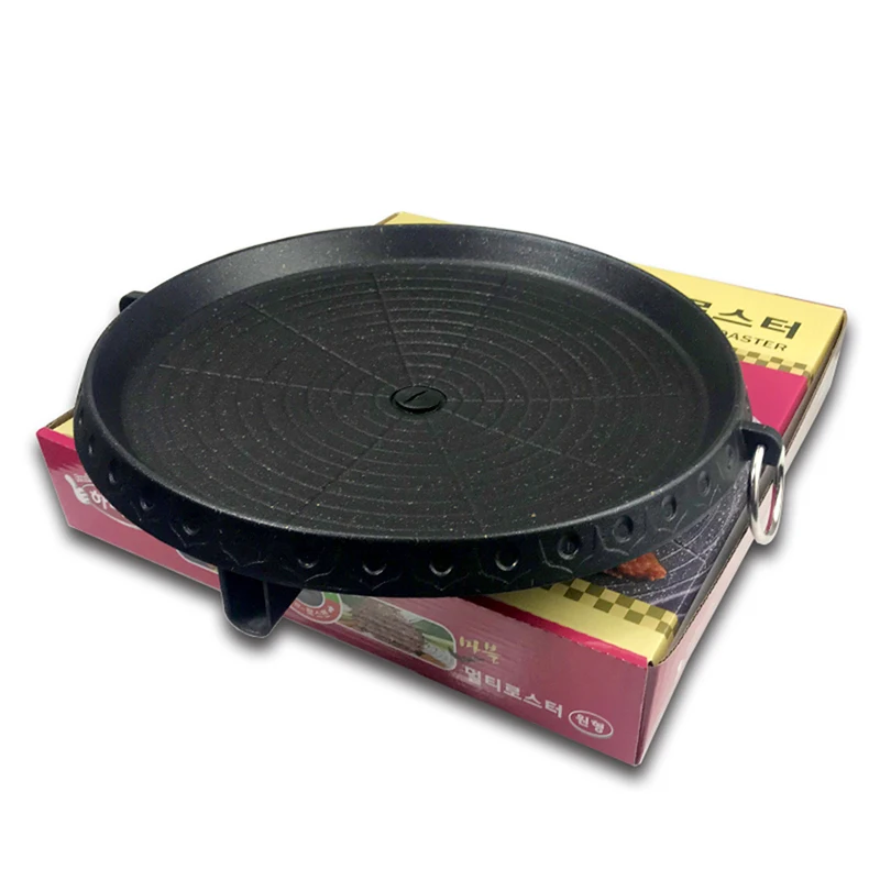 Grill Pan Non-stick Bakeware Smokeless Barbecue Tray Stovetop Plate for Indoor Outdoor Beach Party Camping BBQ Grilling