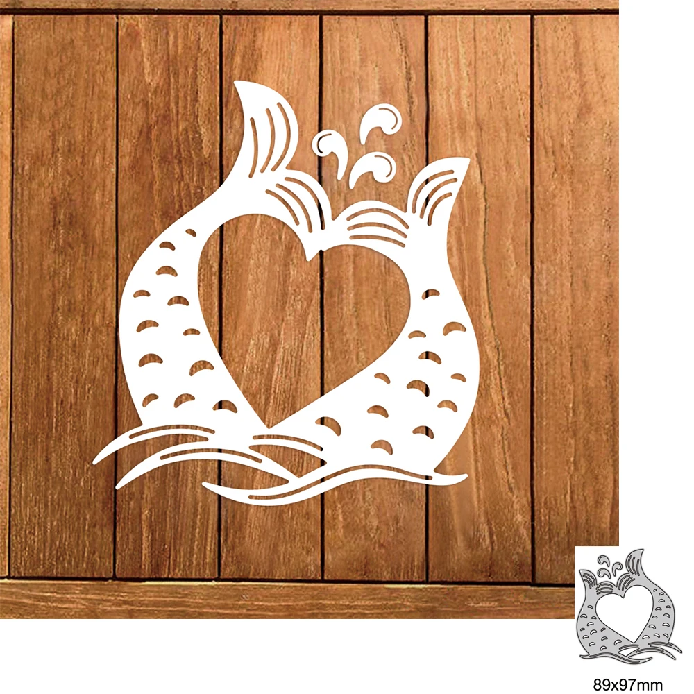 

Mermaid Heart Shape Metal Cutter Embossing Dies Stencil DIY Scrapbooking Cut Photo Album Decorative Craft Die Cut Template