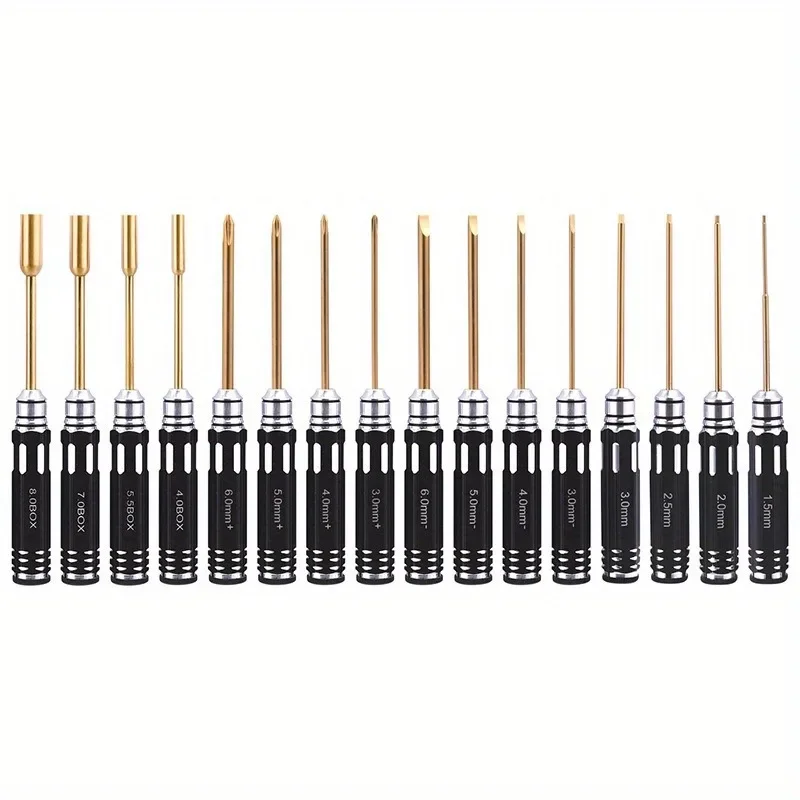 16 Piece Set of Aviation Model Screwdriver High-speed Steel Cloth Wrapped Aviation Model Tool 6