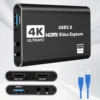 4K HDMI audio and video capture card with microphone and loop output 1080p 60fps suitable for gaming/live streaming/OBS/PS5/PC 1