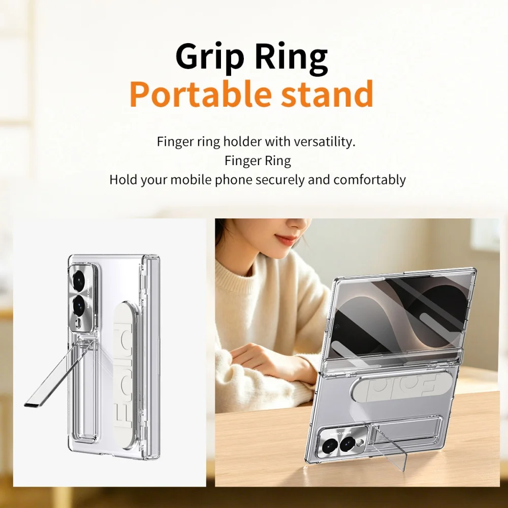 Portable Silicone Wrist Strap Case with Glass Film Protection and Stand Feature