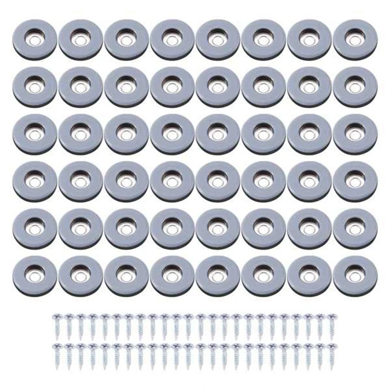 delieasy-glissieres-mobiles-pour-meubles-ders-fœtaux-protecteur-de-sol-a-vis-pour-sols-en-bois-dur-carrele-25mm-rond-288-pieces