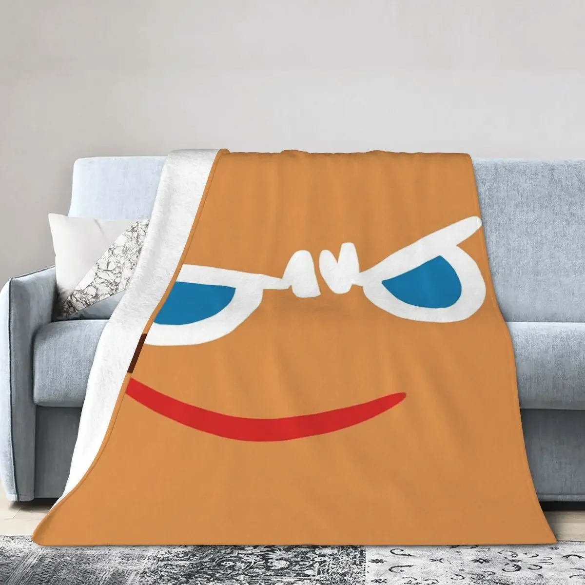 

Gingerbrave Cursed Face Blankets Soft Warm Flannel Throw Blanket Plush for Bed Living room Picnic Travel Home Sofa