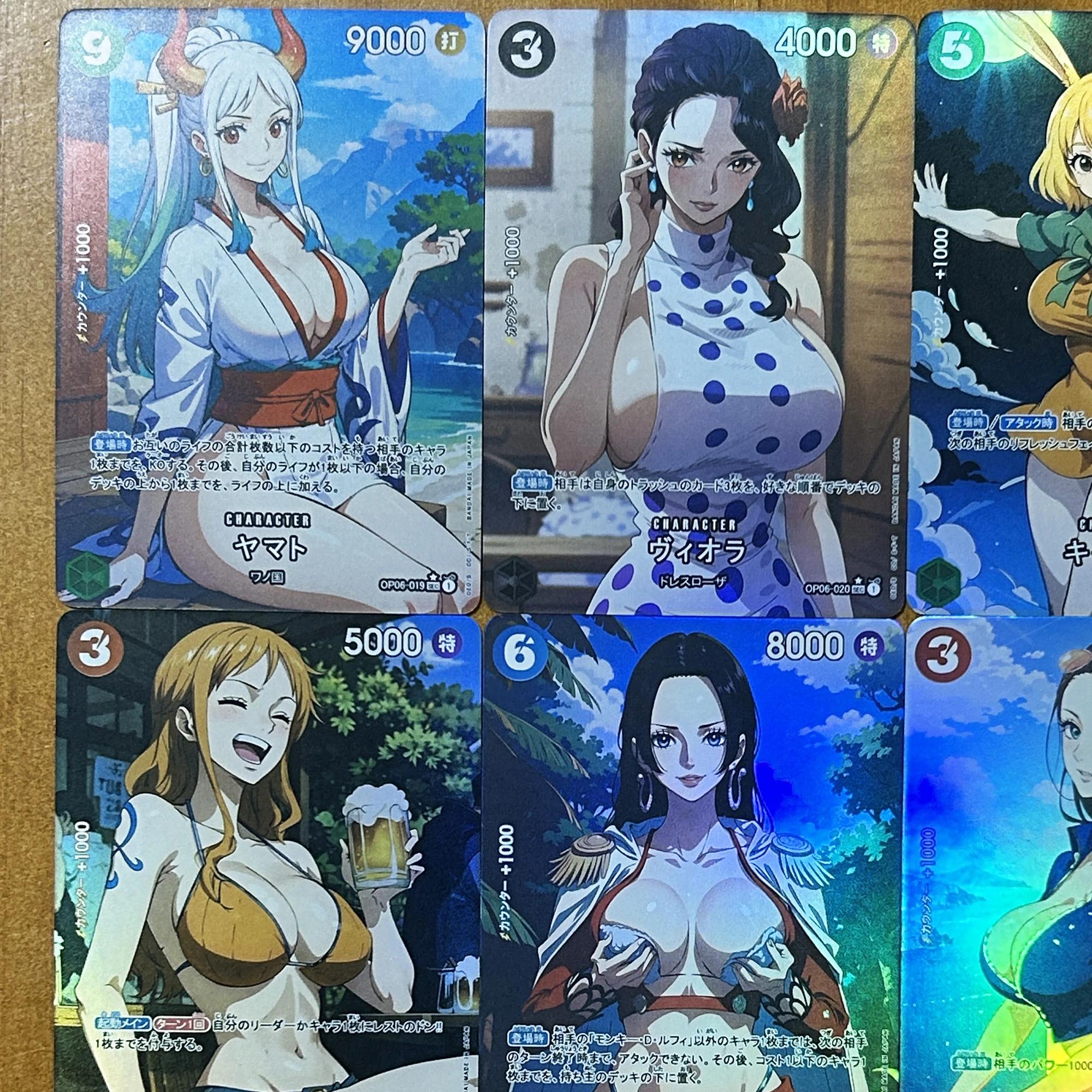 One Piece Hancock Yamato Nami Robin Rebecca Flash Card Diy Self Made OPCG Classic Game Anime Collection Cards Gift Toy 9Pcs/set