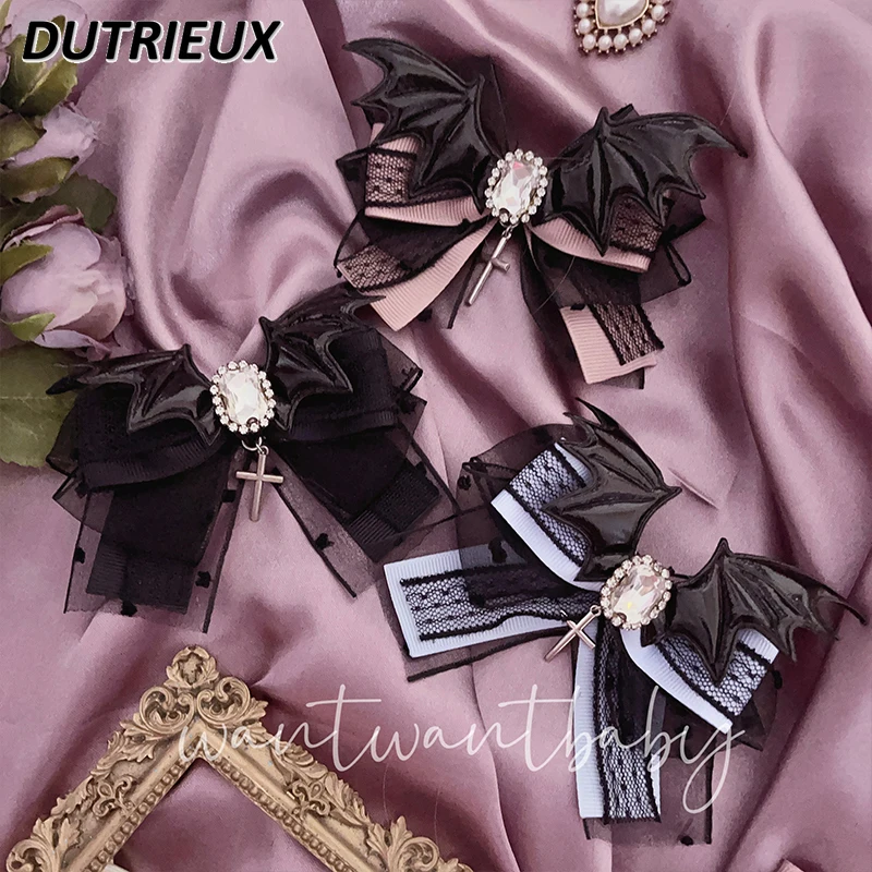

Mine Series Mass-Produced New Headwear Wings Rhinestone Cross Lace Hairpin Fashion Japanese Style Hair Accessories for Women