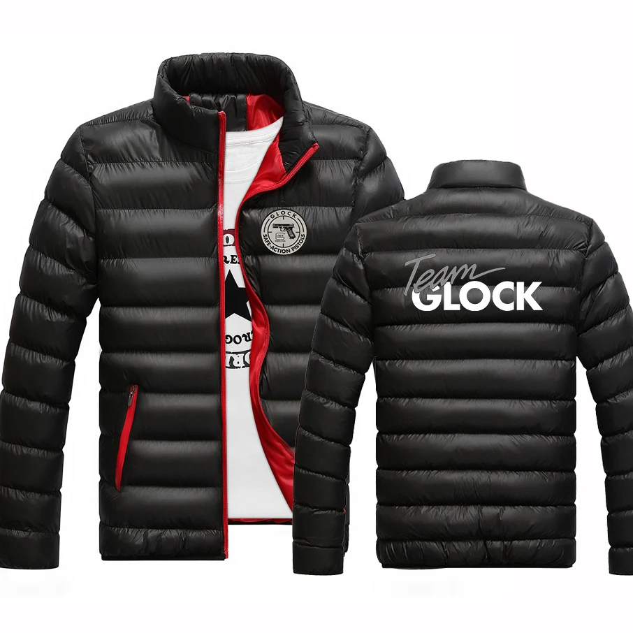 

2023 Glock совершенная стреляющая Мужская Новая Модная хлопковая куртка на хлопковой подкладке с капюшоном и контрастной застежкой-молнией облегающая утепленная верхняя одежда куртки