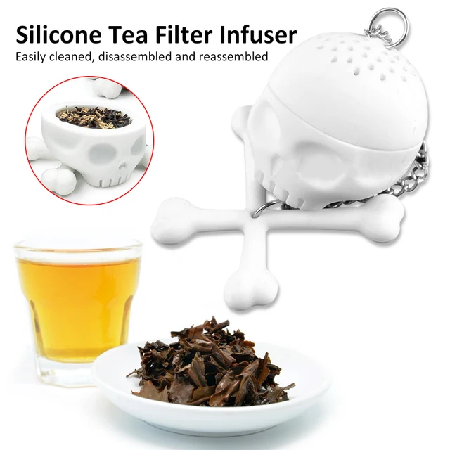 Koponya Szilikon Teás Táska Tea Infúziós Szűrő Szerszám Levél Gyógynövény Fűszerszűrő Diffúzor Sörfőző Készülék Teáskanna Konyha - Image 3