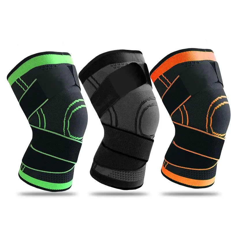 Knee Support Sleeve Compressions Adjustable Straps for Running Working Out Sports Wearing All Day