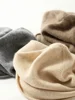 Women 100% Pure Cashmere Beanies Solid Caps Rolled Hem Hat Casual Basic Soft Autumn Winter Real Cashmere Warm Sleep Hair Bonnet 6