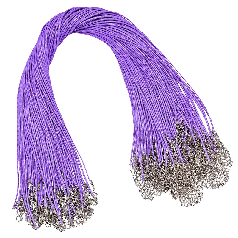 Vibrant Multicolor Waxed Leather Cord Necklace Set - 15-Piece DIY Jewelry Accessory Collection