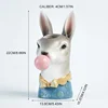 Creative Modern Animal Head Resin Succulent Vase FlowerPot Hand Painting Giraffe Zebra Panda Blowing Bubbles Animal Bust Figure 6