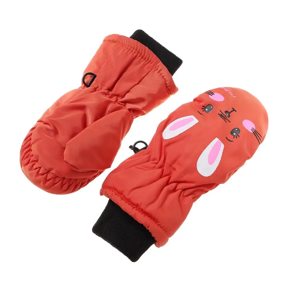 Kids Winter Ski Gloves Cute Cartoon Rabbit Warm Mittens Non-slip Waterproof Windproof Outdoor Sports For 0-5Y Boys Girls winter gloves ski gloves baby mittens