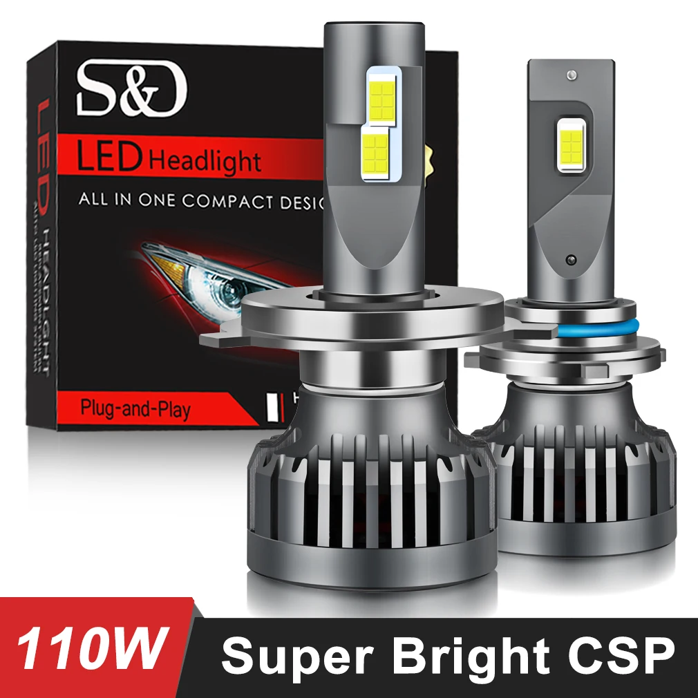 LED Car Headlight Bulbs H4 H7 H1 H3 H8 H11 H3 HB2 9003 HB3 9005 HB4 9006 6500K 110W 2Pcs led car lights led lights led bulbs led headlights led car headlights car headlamps