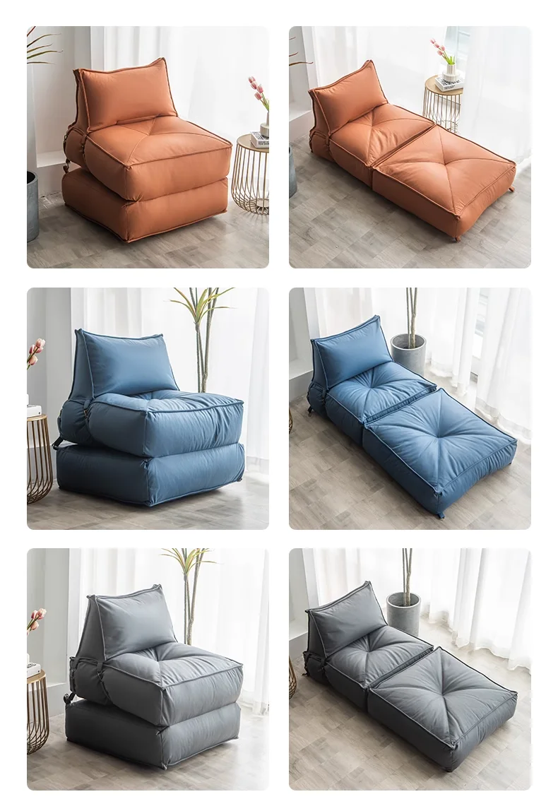 Beanbag Sofa, Single Folding Deck Chair, Backrest Sofa Chair for Balcony, Bedroom and Living Room, Modern, Simple and Flexible