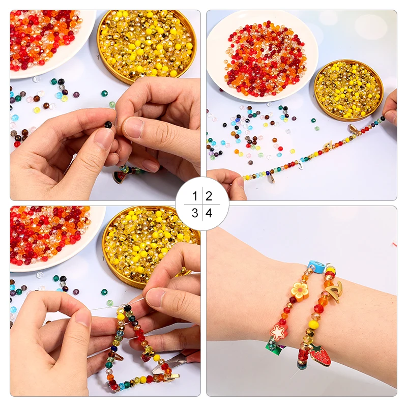 Blue Multicolor Rondelle Austria Faceted Crystal Glass Beads for Jewelry Making 4