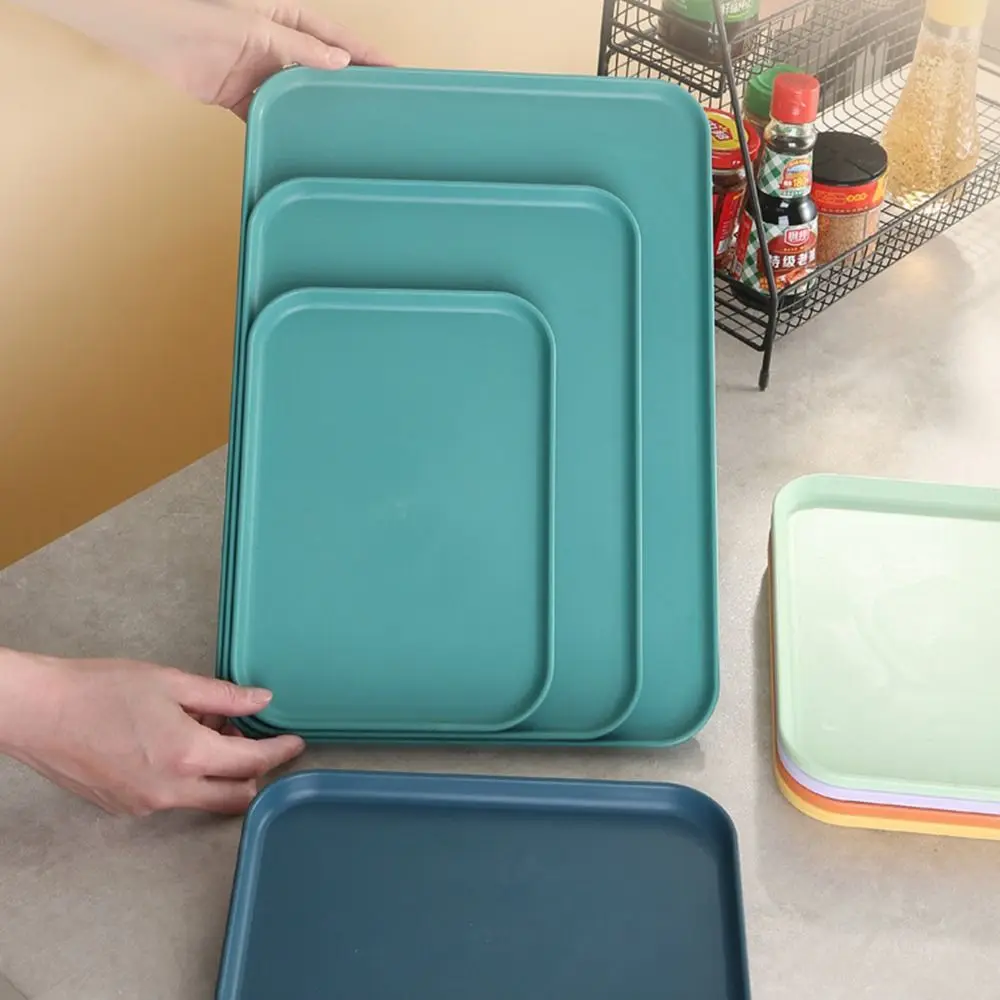 Rectangular Pallet Nordic Multiple Colors Plastic Storage Tray Food Bread Pan Hotel Service Tray 5
