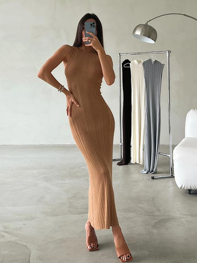 

Женское длинное Повседневное платье, трикотажное облегающее платье, однотонное элегантное офисное платье высокого качества для женщин