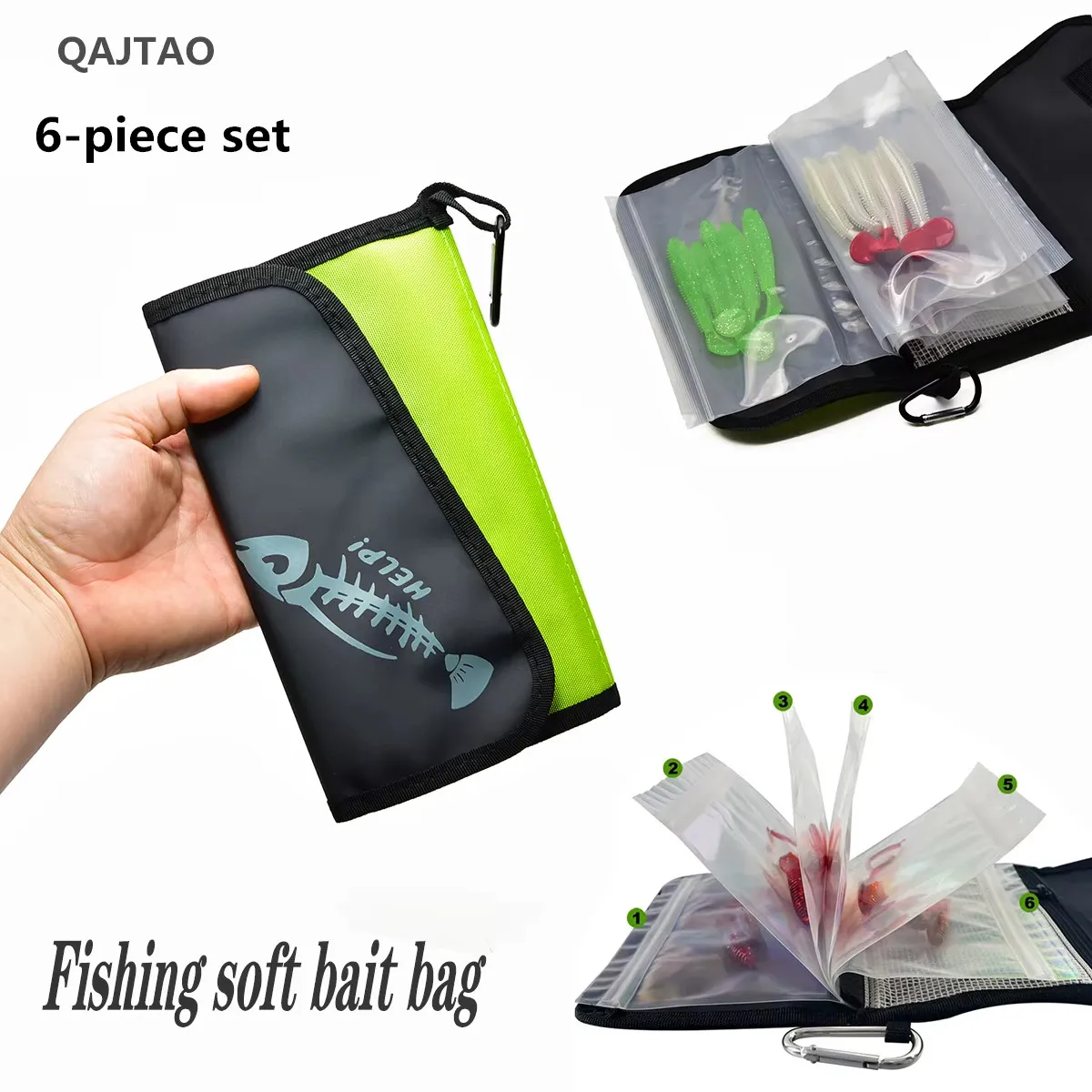 Sac de rangement PVC pour leurres souples compartimenté étanche accessoires pêche organisation