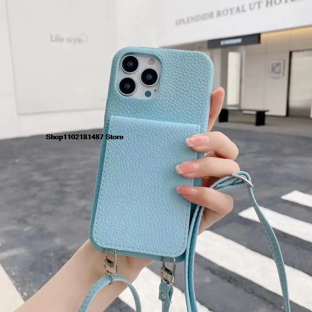 

Fashion Flip Card Is Suitable for iPhone 14 Phone Case 13promax 12 Lychee Diagonal Cross Card Pack Xsmax 11pro Protection Cover