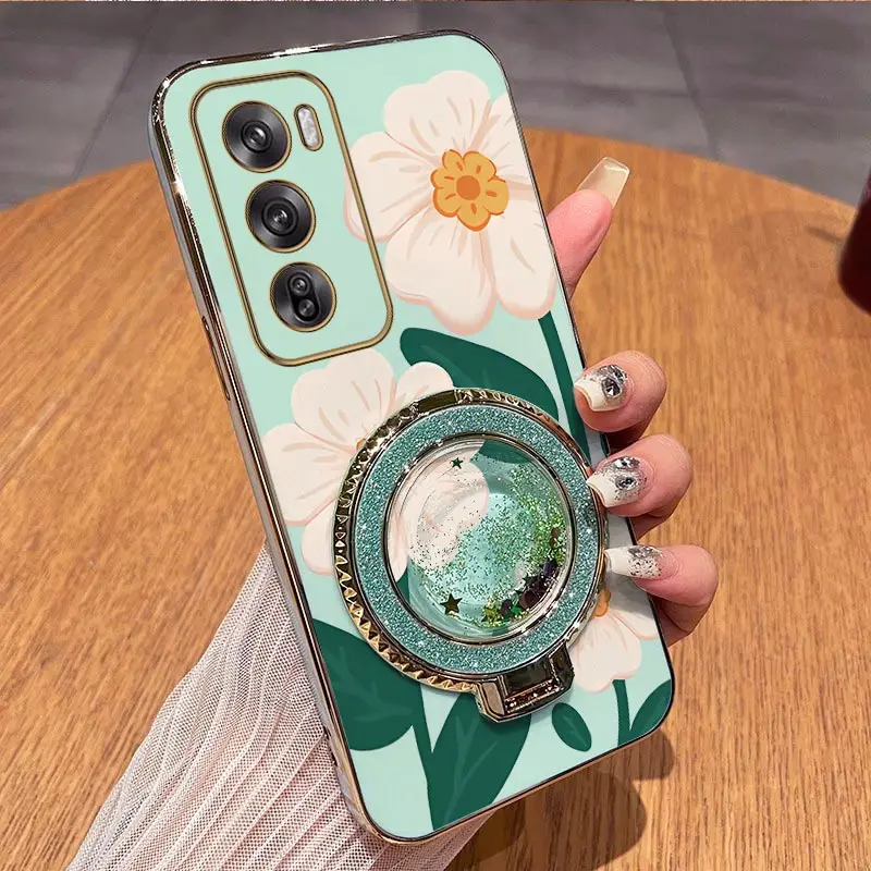 Elegant White Floral Plating Phone Case Cover
