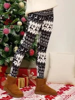 Women's  1XL-5XL Plus Size Christmas Leggings Women's Reindeer & Argyle Print Elastic High Rise Slight Stretch Leggings - Image 2