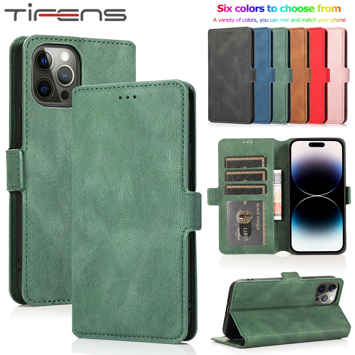 W7ETBEN Back Cover Flip Case With Make Up Mirror for iPhone 12 and