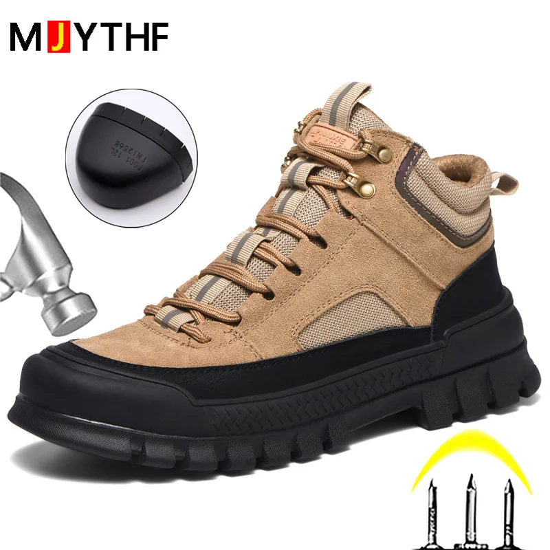 

Outdoors Indestructible Shoes Safety Boots Men Steel Toe Cap Anti-smash Work Shoes Anti-puncture Protective Shoes Welding Boots