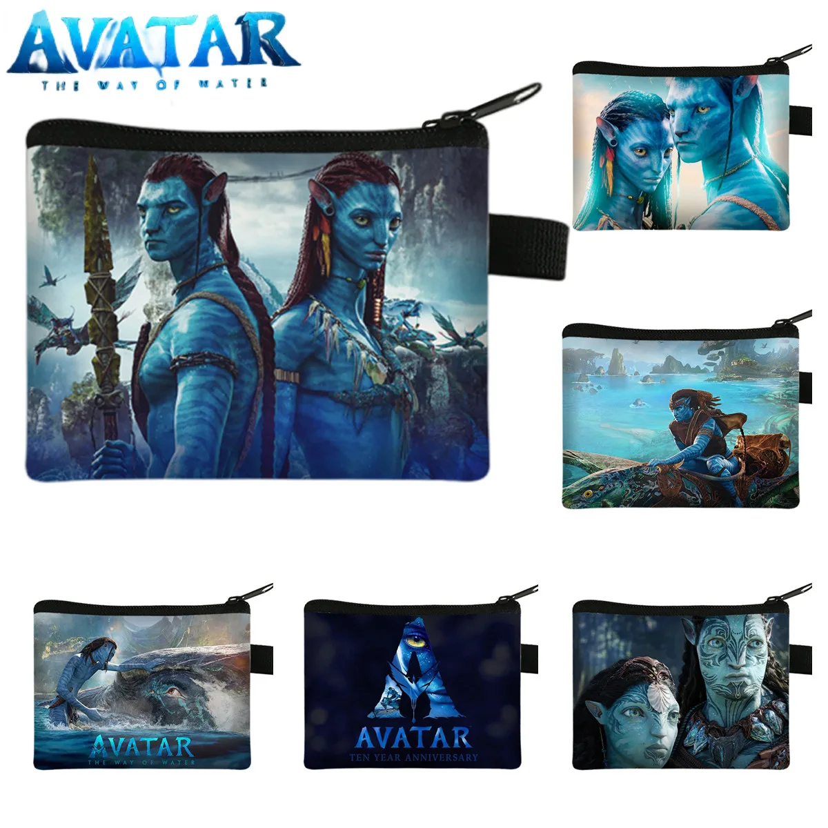 Disney Avatar 2 Portamonete Cartone Animato Neytiri Jack Sully Anime Coin Key Storage Bag Portafoglio Portacarte Portatile Frizione Regali