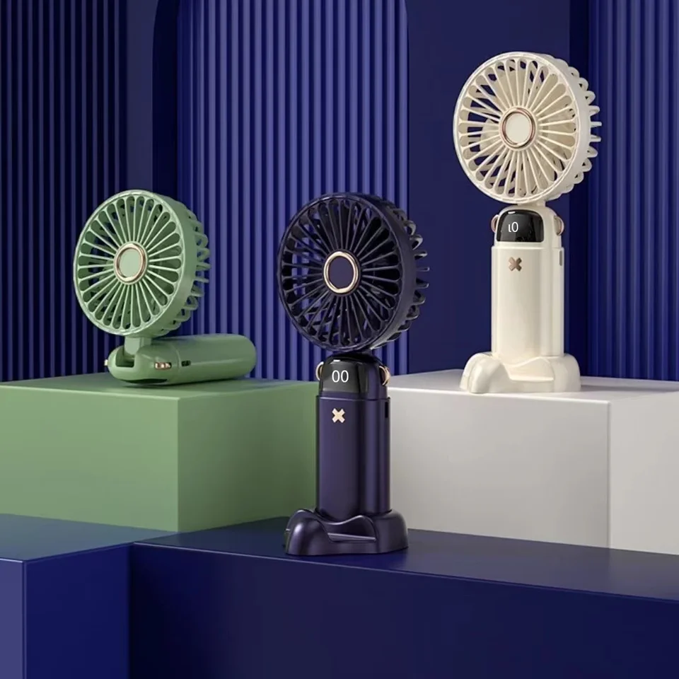 2-Pack USB Rechargeable Handheld Mini Fans - 5 Speeds, Foldable, Portable For Travel