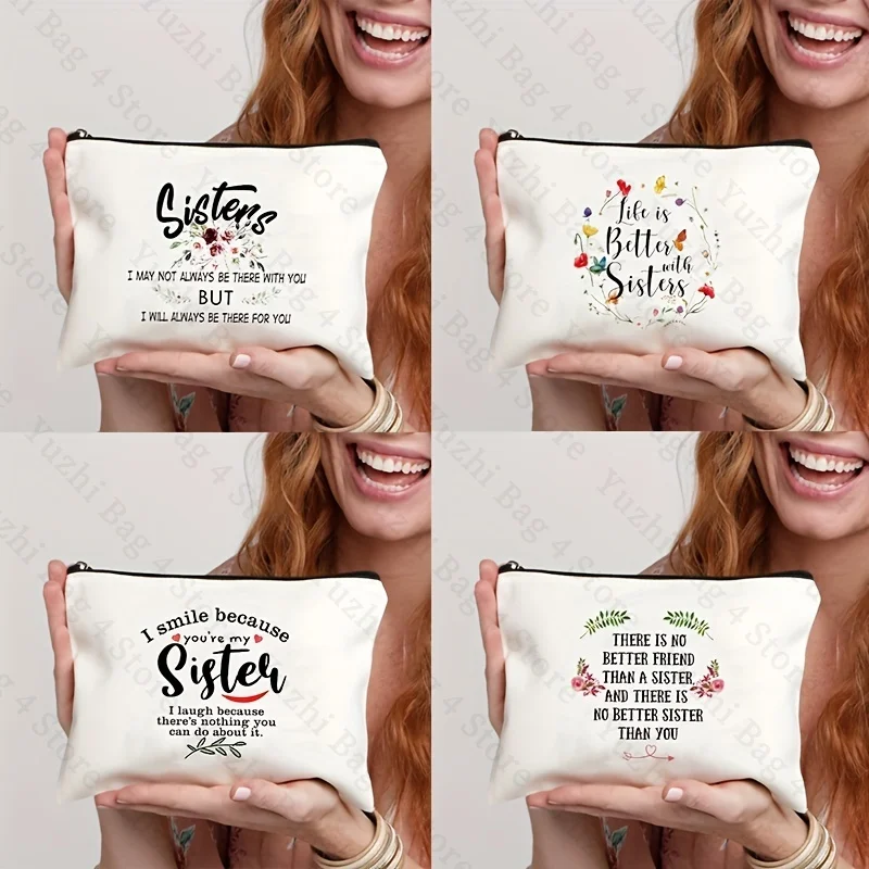 

I Will Always Be There for You Pattern Cosmetic Bag Sister Gifts From Sisters Birthday Gifts Sister Makeup Bag Gift for Friend