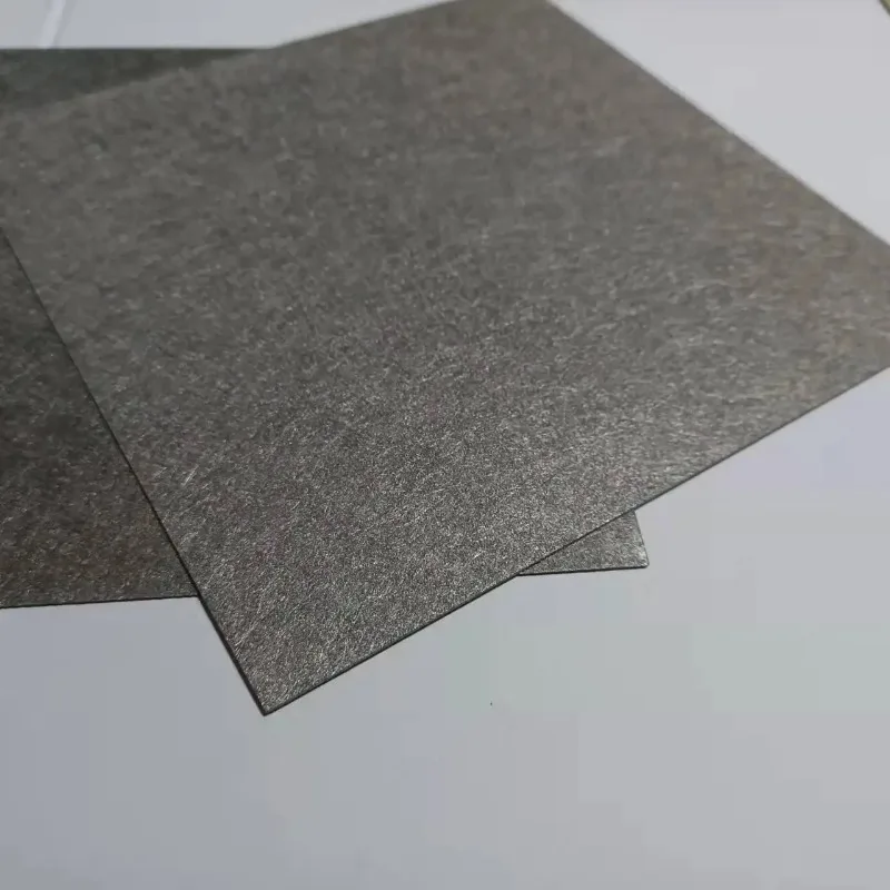100mmx100mmx0.40mm 0.80mm Thick Titanium Fiber Paper Gas Diffusion Layer Fiber Sintered Ti Felt for Fuel Cell Research