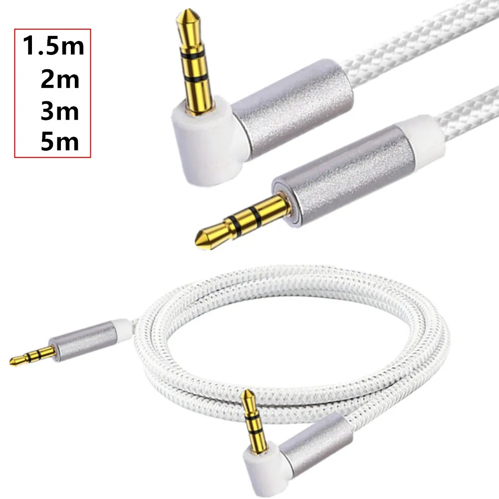 Right Angle 3.5mm Stereo Aux Audio Cable