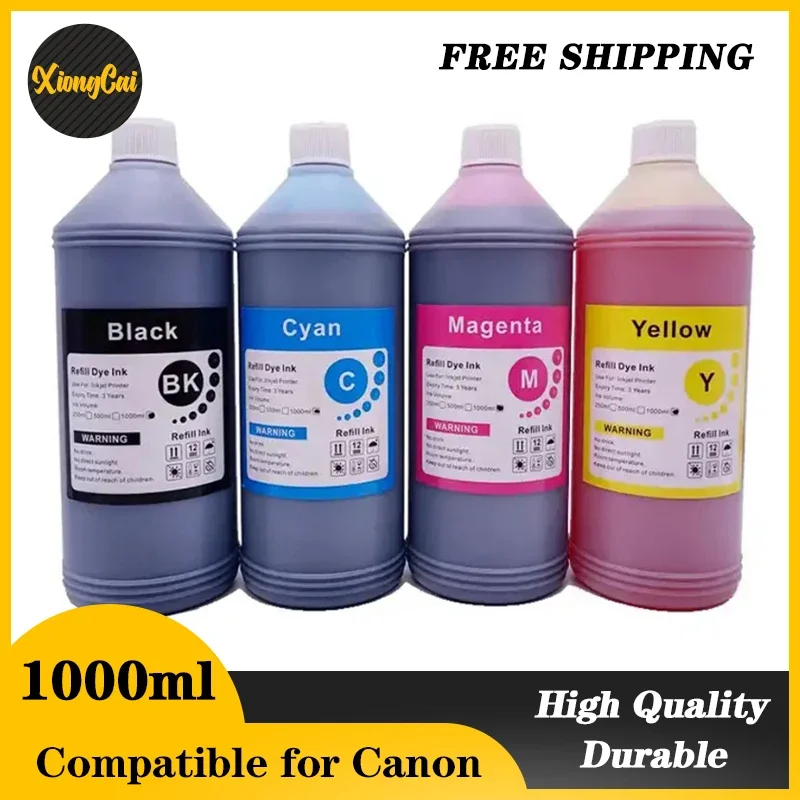 1000ML 1KG Liter Black C M Y Refill Dye Based Ink Kit Replacement For Epson Iconic Brand HP Brother Lexmark Samsung Iconic Brand Inkjet Printer