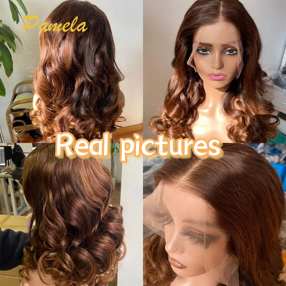 250% Density Honey Blonde Loose Wave Lace Front Wig Ombre 4/30 Colored 13x6 HD Transparent Lace Front Human Hair Wig Ready To Go