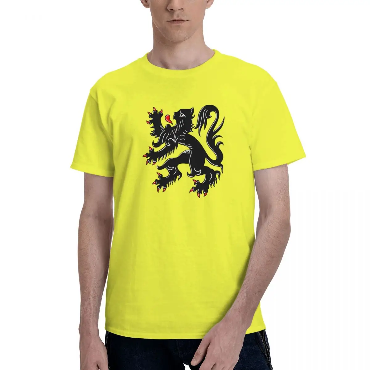 

Flemish Football Shirt Essential Tee Men's Basic Short Sleeve T-Shirt Vintage Tops Free shipping
