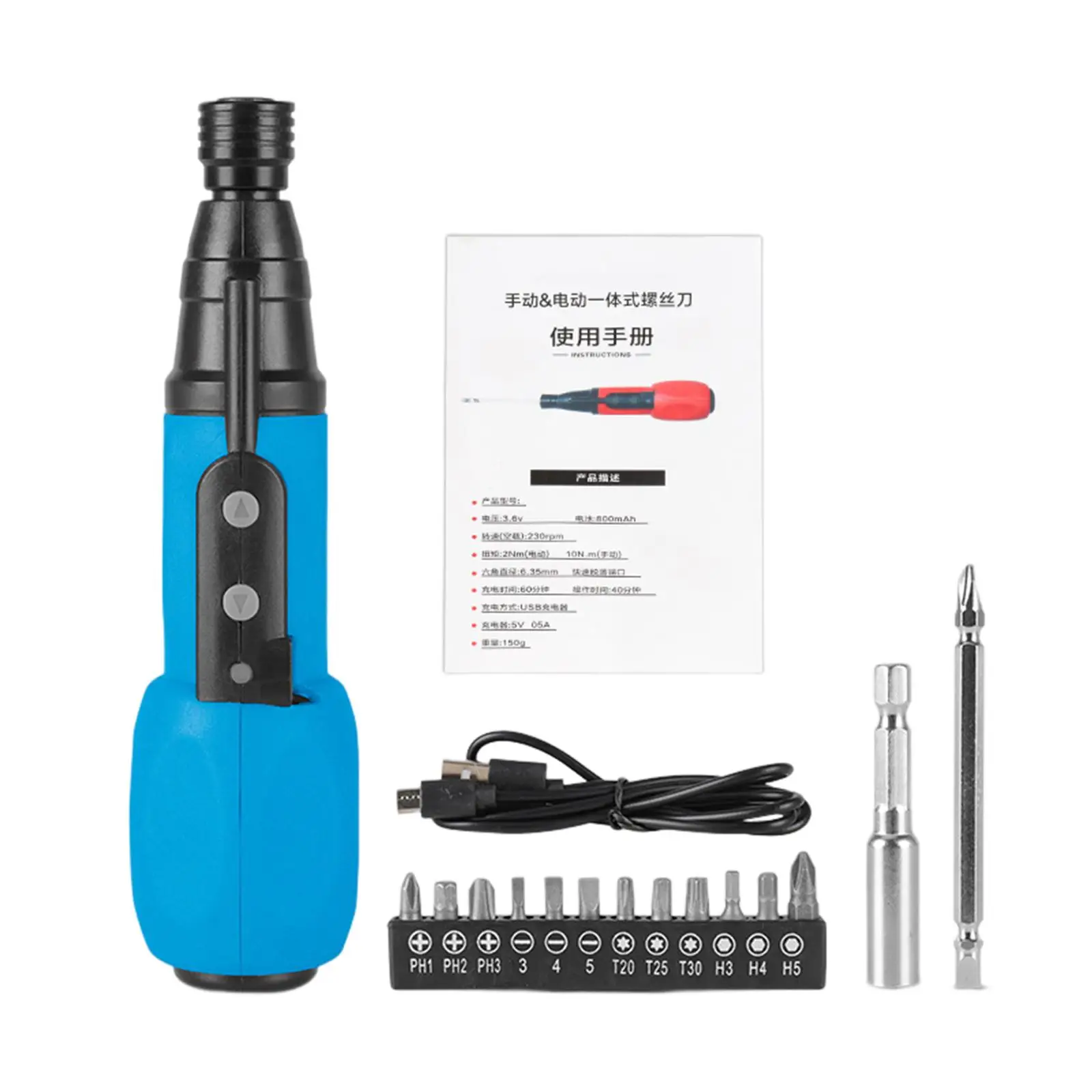 

Handheld Impact Tool Set Mini Impact Screw Driver Set Reversible Electric Screwdriver Set for Cabinet Installation